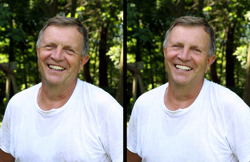 Natural retouching before-and-after image (man)