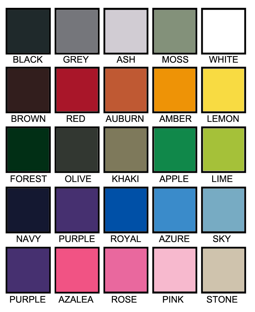 T shirt color chart A