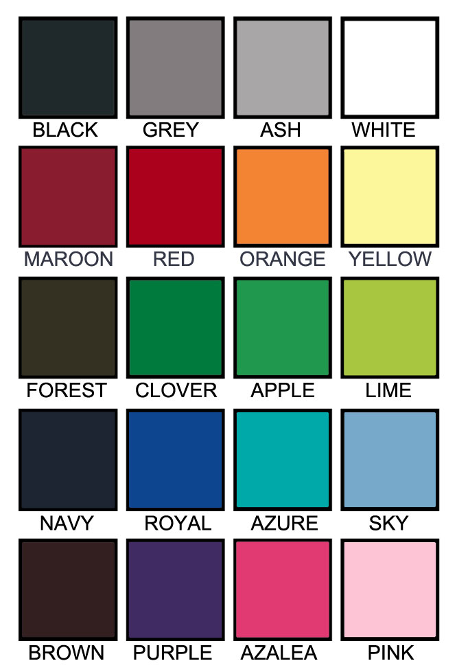 T shirt color chart D