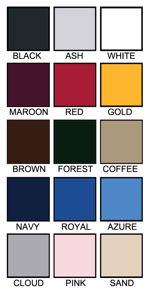 T shirt color chart F
