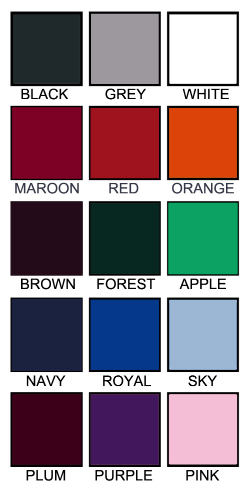 T shirt color chart G